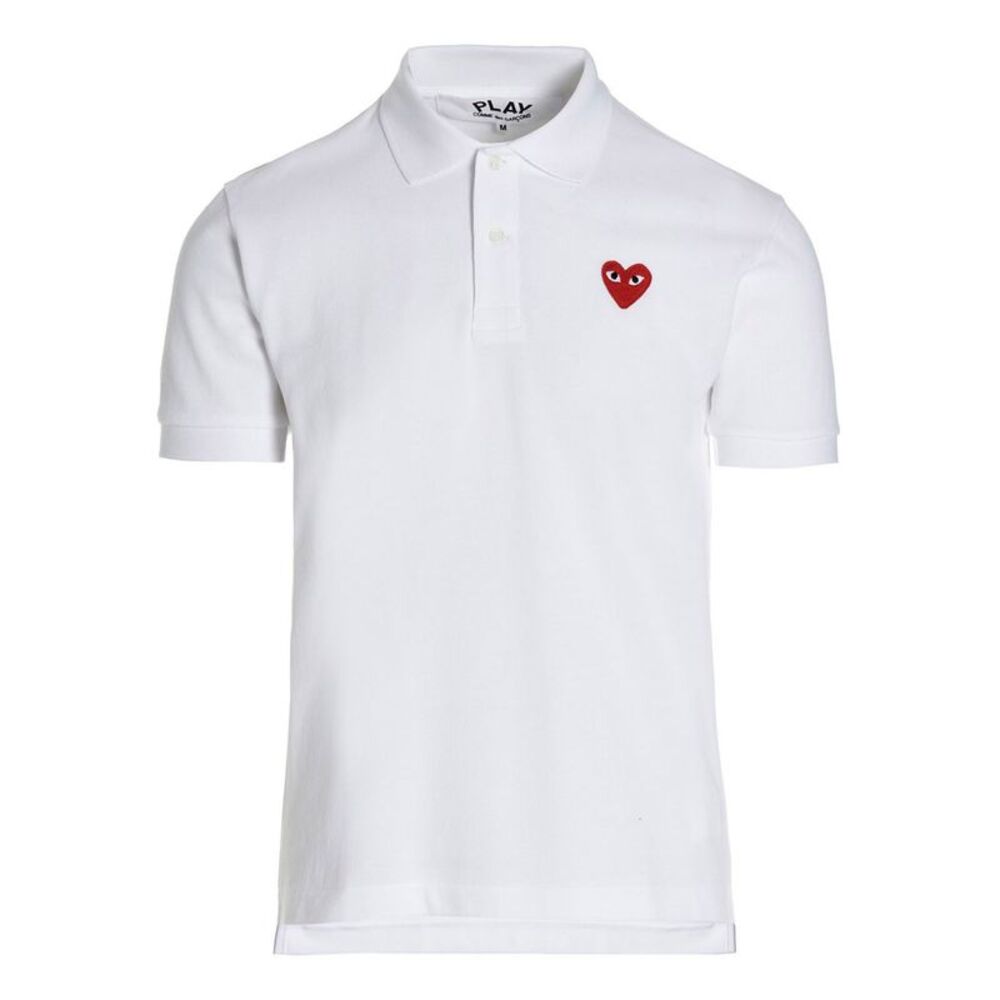 Comme Des Garçons Play White Cotton Polo Men's Shirt